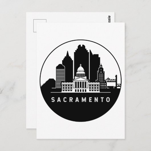 Sacramento California Skyline Postkarte (Vorne/Hinten)