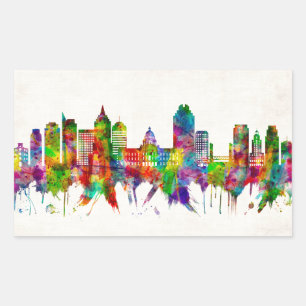 Sacramento California Skyline Rechteckiger Aufkleber