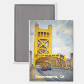 Sacramento California Tower Bridge Magnet (Vorderseite/Rückseite)