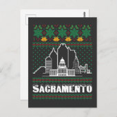 Sacramento California Ugly Christmas Postkarte (Vorne/Hinten)