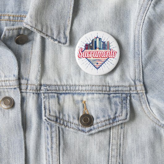 Sacramento California United Staaten Skyline USA Button (Beispiel)