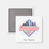 Sacramento California United Staaten Skyline USA Magnet (Vorderseite/Rückseite)