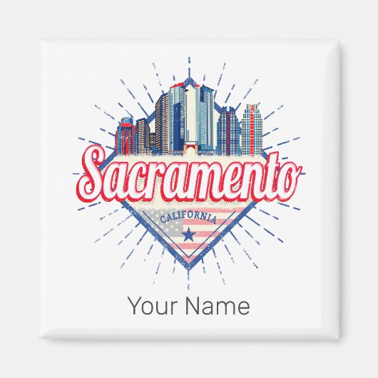 Sacramento California United Staaten Skyline USA Magnet (Vorne)