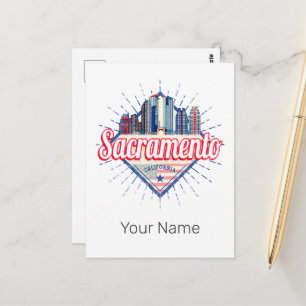 Sacramento California United Staaten Skyline USA Postkarte