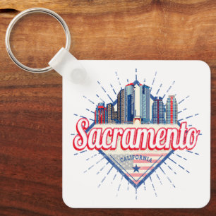 Sacramento California United Staaten Skyline USA Schlüsselanhänger