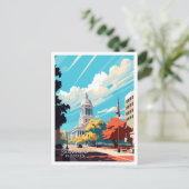 Sacramento California Vintage Illustration Postkarte (Stehend Vorderseite)