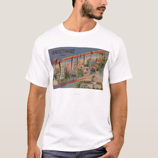 Sacramento, CaliforniaLarge Buchstabe-Szenen T-Shirt (Vorderseite)