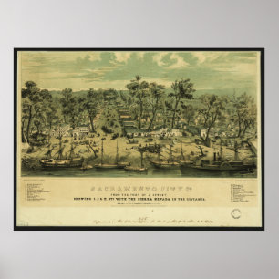 Sacramento City California im Jahr 1849 von C Pars Poster