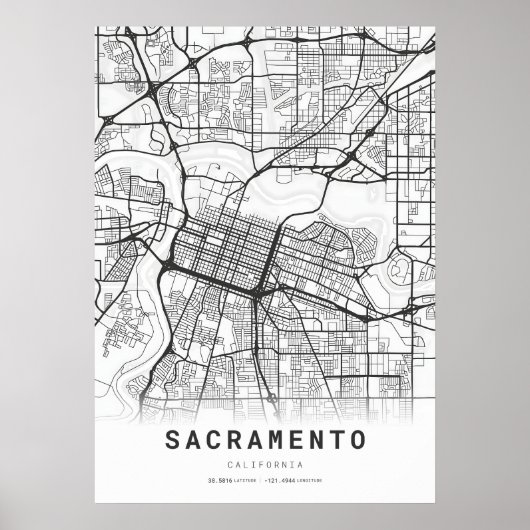 Sacramento City Map Poster (Vorne)