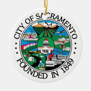 Sacramento City Siegel Keramikornament