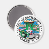 Sacramento City Siegel Magnet (Vorderseite/Rückseite)