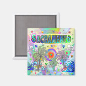 Sacramento Deep Dream Magnet (Vorderseite/Rückseite)