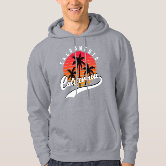 Sacramento Gray Retro Hoodie (Vorderseite)