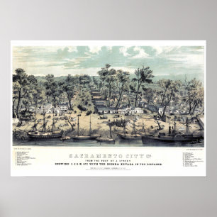 Sacramento Kalifornien 1850 Vintage Poster