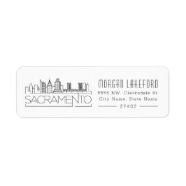 Sacramento, Kalifornien, stilisierte Skyline |