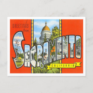 Sacramento, Kalifornien Vintage Große Buchstaben P Postkarte