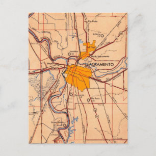 Sacramento Kalifornien Vintage Karte