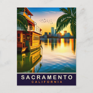 Sacramento, Kalifornien, Wasserfront,, Reise Postkarte