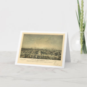 Sacramento, panoramische Karte CAs - 1850