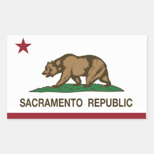 Sacramento-Republik-Flagge Rechteckiger Aufkleber
