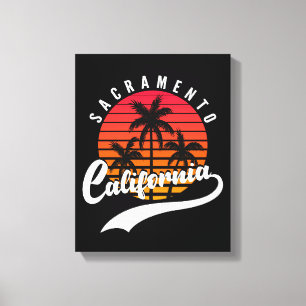 Sacramento Retro-Sonnenuntergang-Leinwanddruck Leinwanddruck