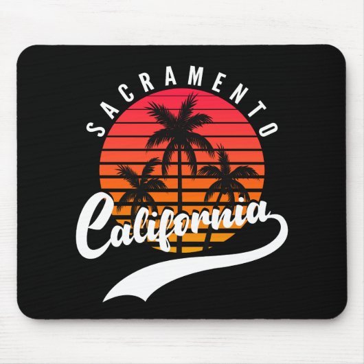 Sacramento Retro Sunset Mouse Pad Mousepad (Vorne)