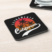 Sacramento Retro Sunset Untersetzer (Linke Seite)