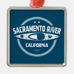 Sacramento River California Kayaking Ornament Aus Metall