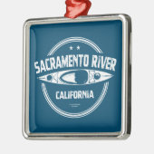 Sacramento River California Kayaking Ornament Aus Metall (Links)