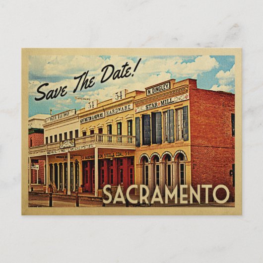 Sacramento Save the Date Kalifornien Ankündigungspostkarte (Vorderseite)