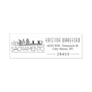 Sacramento   Selbstfarbige Briefmarke der benutzer Permastempel