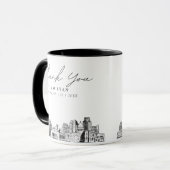 Sacramento Sketch Simple Custom Wedding Tasse (Vorderseite Links)