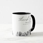 Sacramento Sketch Simple Custom Wedding Tasse (VorderseiteRechts)