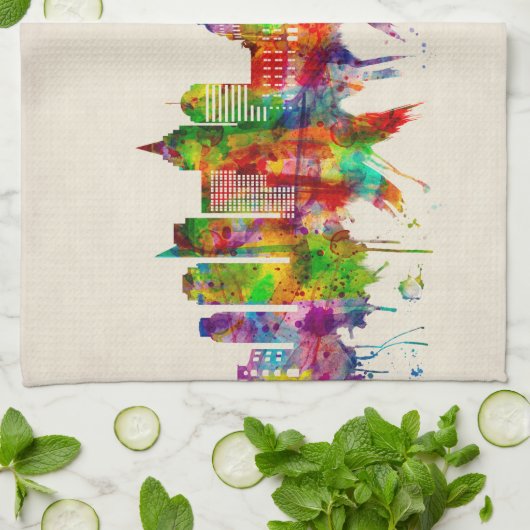 Sacramento Skyline Geschirrtuch (Gefaltet)