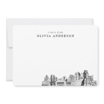 Sacramento Skyline Sketch Personalisierte Mitteilu
