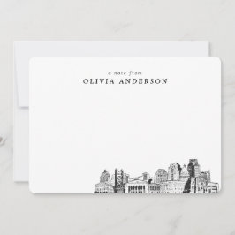 Sacramento Skyline Sketch Personalisierte Mitteilu Mitteilungskarte