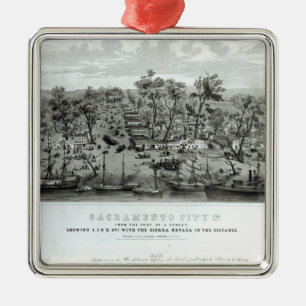 Sacramento-Stadt, Kalifornien Silbernes Ornament