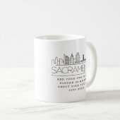Sacramento Stylized Skyline | Benutzerdefinierter Kaffeetasse (VorderseiteRechts)