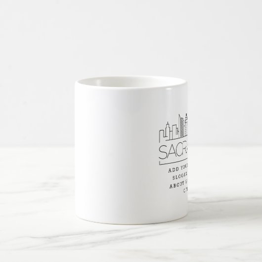 Sacramento Stylized Skyline | Benutzerdefinierter Kaffeetasse (Mittel)