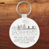 Sacramento Stylized Skyline | Benutzerdefinierter Schlüsselanhänger (Vorderseite)