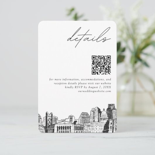 Sacramento Wedding Details QR Code Klein Begleitkarte (Stehend Vorderseite)