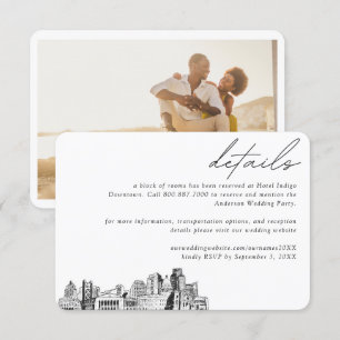 Sacramento Wedding Hotel Zimmerblock Details Begleitkarte