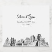 Sacramento Wedding Personalisiert Champagne Label Schaumweinetikett (Einzelnes Label)
