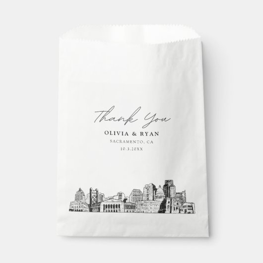 Sacramento Wedding Personalisierte Gefälligkeitsta Geschenktütchen (Vorderseite)