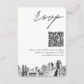 Sacramento Wedding RSVP QR Code Small Begleitkarte (Vorderseite)