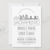 Sacramento Wedding | Stilisierte Skyline-Einladung Einladung (Vorderseite)