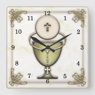 Sacraments Quadratische Wanduhr