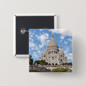 Sacre Coeur auf dem Montmartre-Hügel - Paris, Fran Button (Vorne & Hinten)