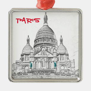 Sacre Coeur Basilica auf dem Montmartre, Paris Ornament Aus Metall