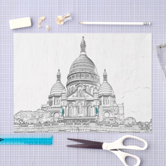 Sacre Coeur Basilica auf dem Montmartre, Paris Seidenpapier (Handwerk)